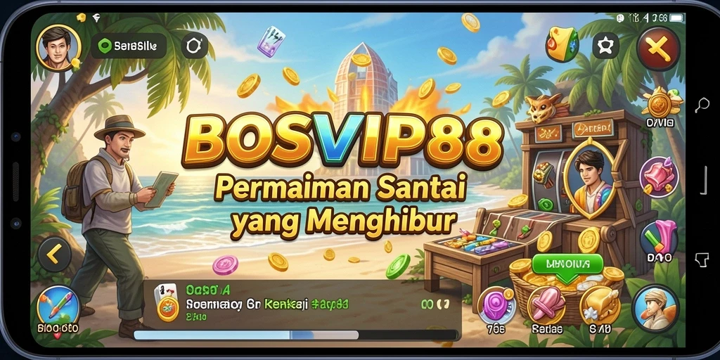 Screenshot gameplay BOSVIP88 menampilkan keseruan permainan santai.
