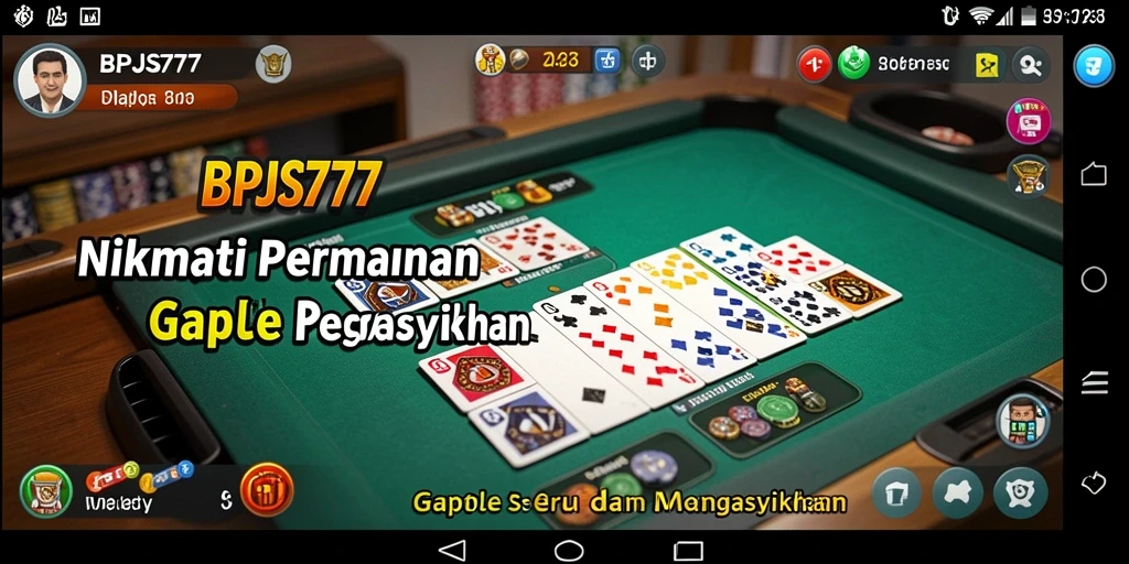 Tangkapan layar menunjukkan antarmuka permainan Gaple yang menarik dan dinamis.