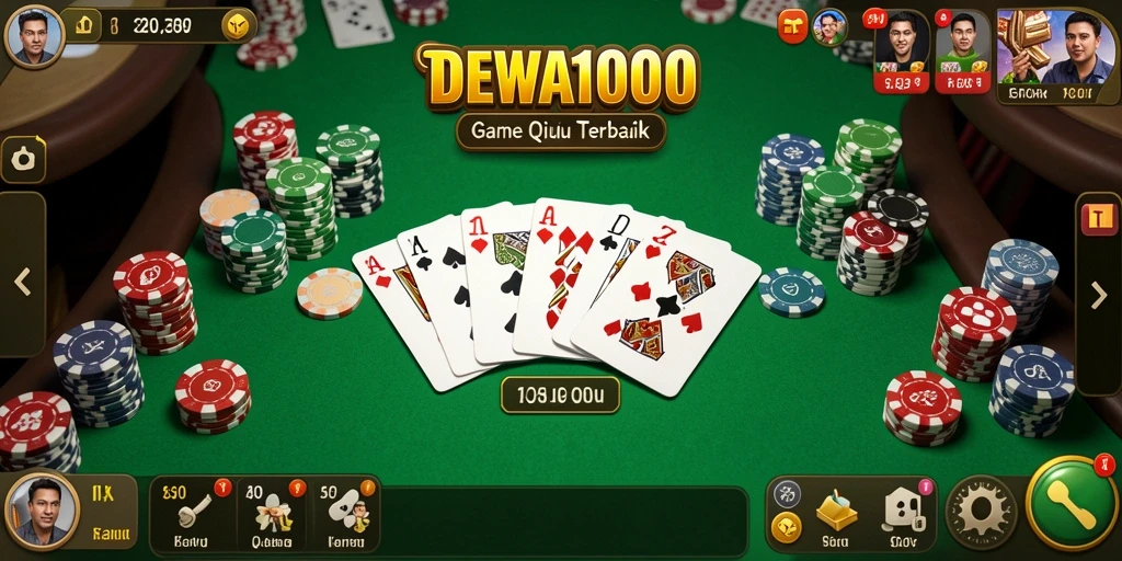 Tampilan menarik dari gameplay QiuQiu DEWA1000.