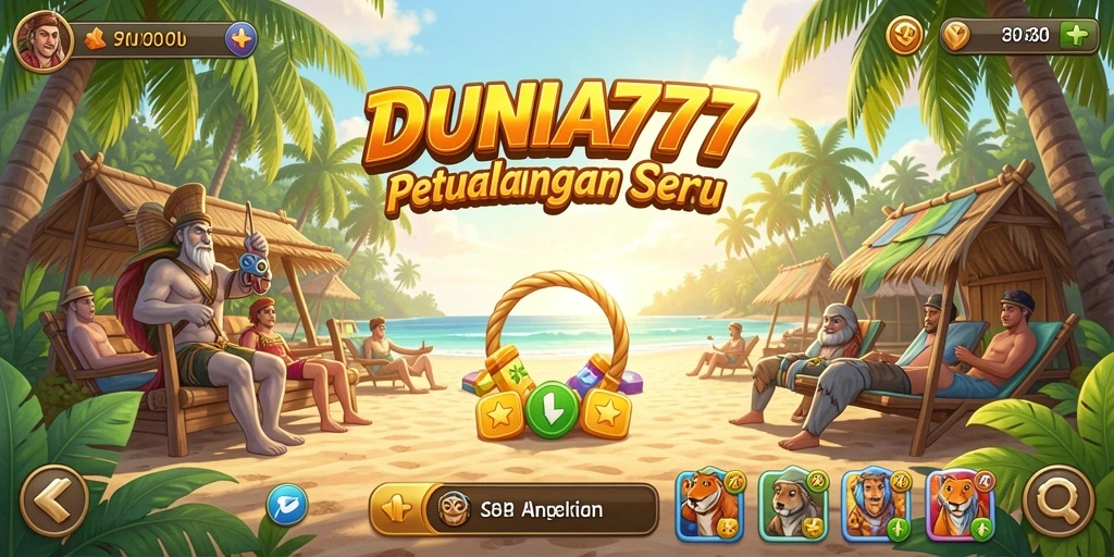 Screenshot DUNIA777 menampilkan gameplay santai yang penuh warna.
