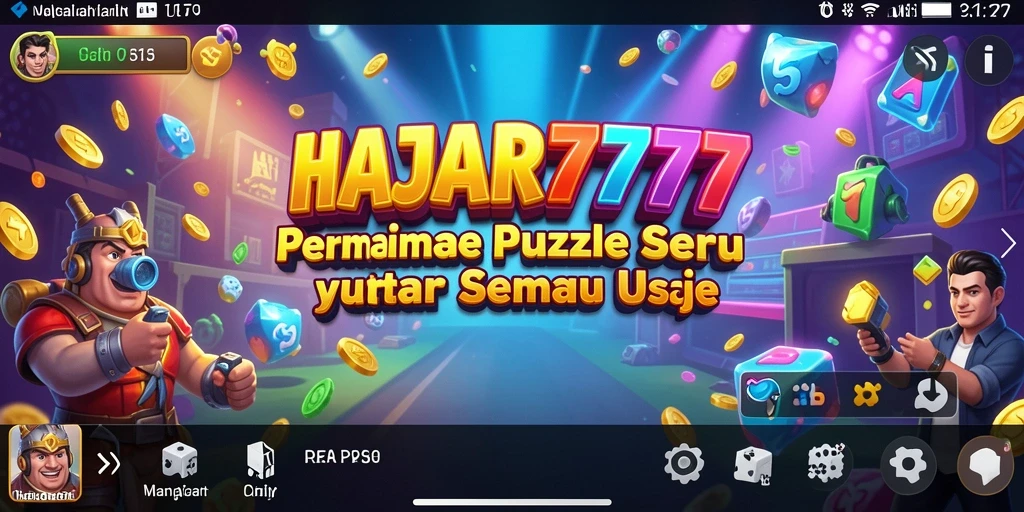 Screenshot gameplay HAJAR777 menampilkan teka-teki yang kreatif dan menantang.