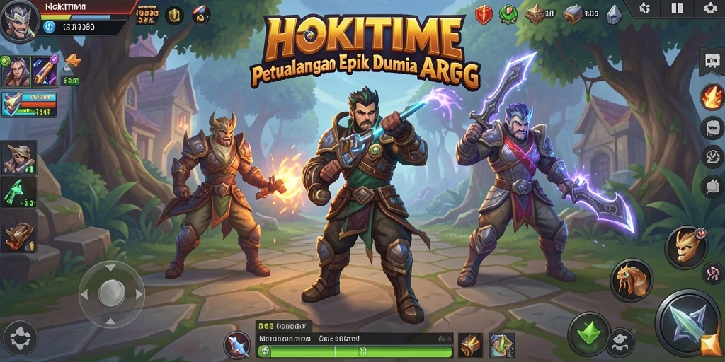 Tampilan gameplay HOKITIME yang seru dengan pertarungan epik.
