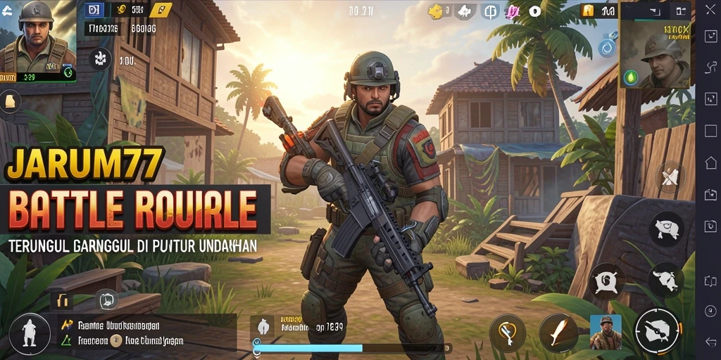 Gameplay seru di JARUM77 dengan aksi Battle Royale menegangkan.