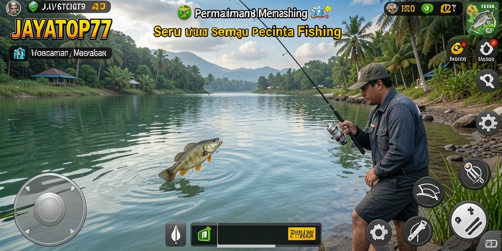 Tampilan gameplay JAYATOP77 dengan aksi memancing yang mengasyikkan.