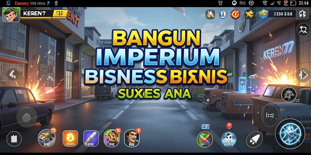 Tampilan gameplay KEREN77 yang menarik dengan elemen manajemen bisnis.