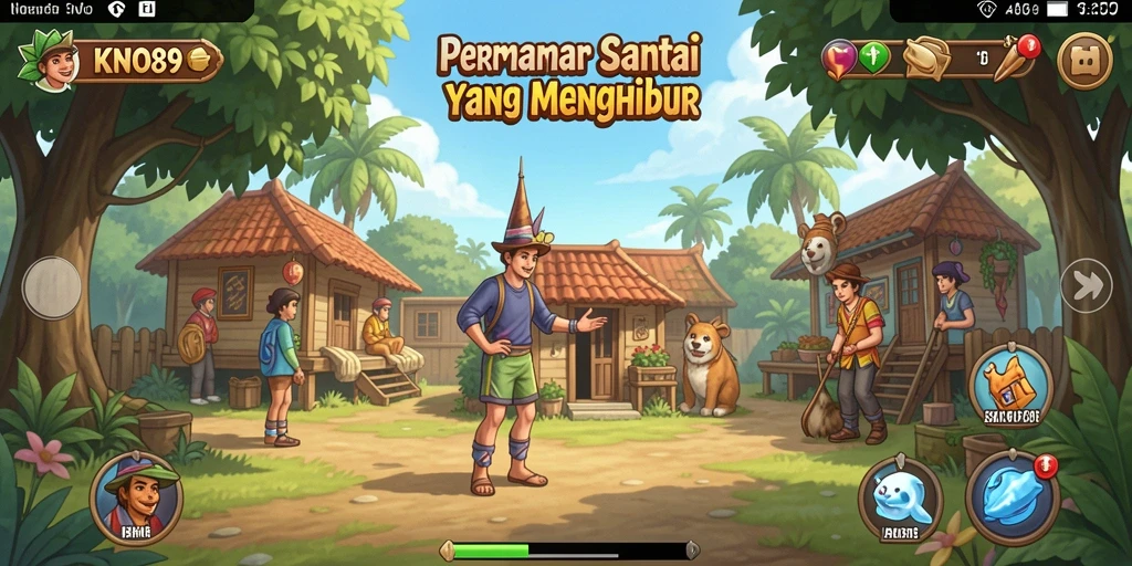 Screenshot utama KNO89 menampilkan gameplay santai yang menghibur.