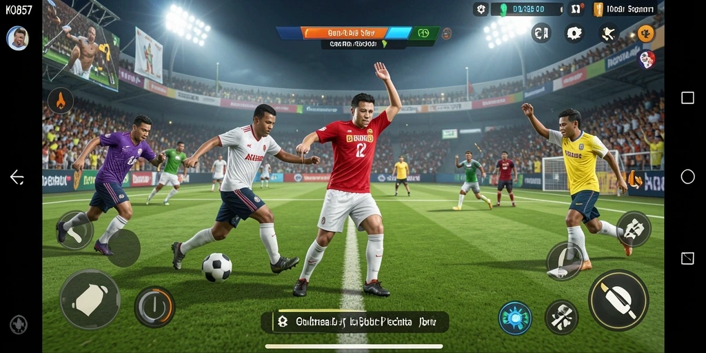 Screenshot gameplay KO857 menampilkan aksi seru dalam pertandingan olahraga.