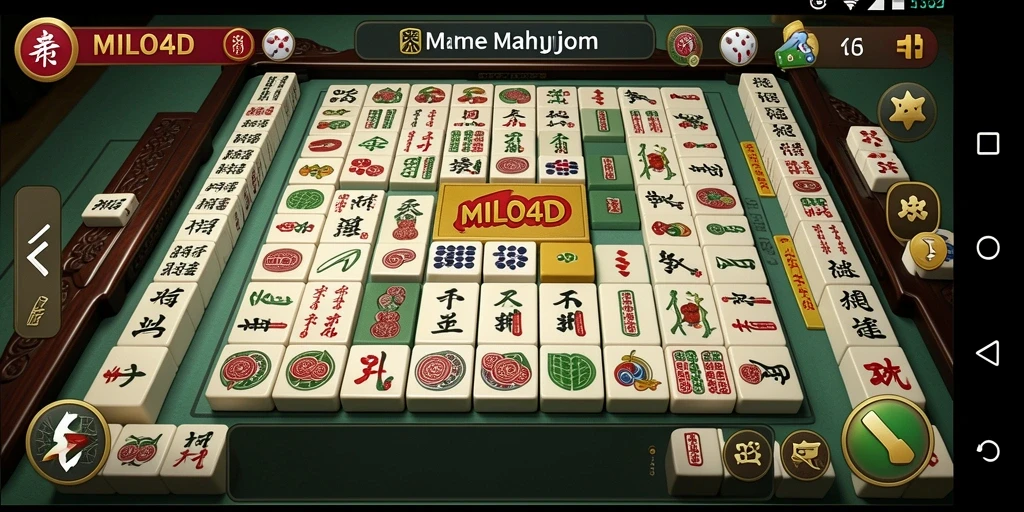 Tampilan gameplay seru dalam game Mahjong MILO4D.