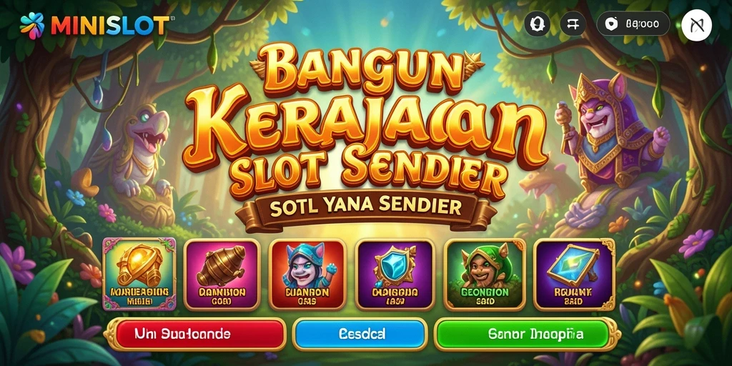 Screenshot gameplay MINISLOT menampilkan kasino slot yang penuh warna dan animasi menarik.