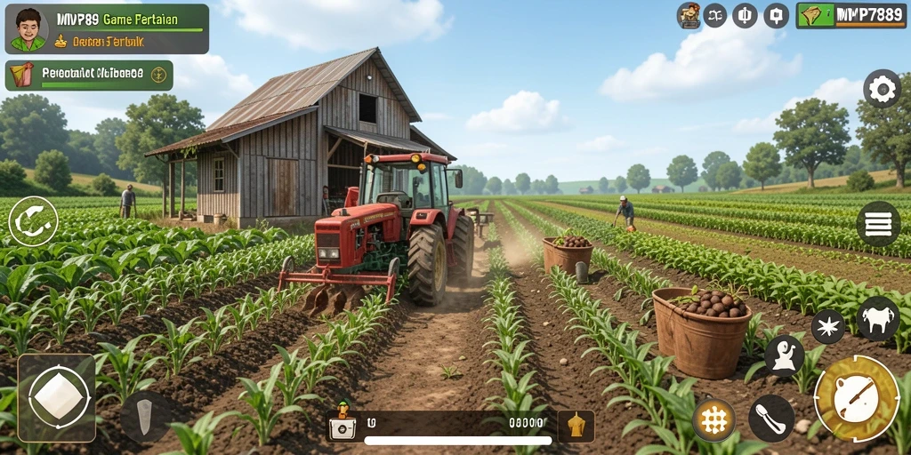 Gameplay MVP789 menampilkan suasana pertanian yang menyenangkan dan interaktif.