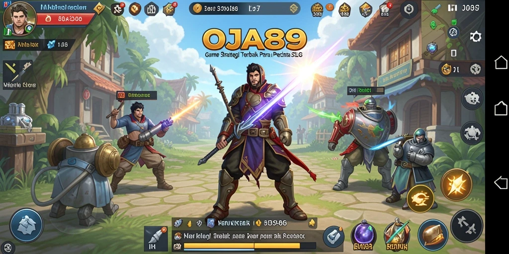 Tampilan menegangkan dalam pertempuran game SLG OJA89.