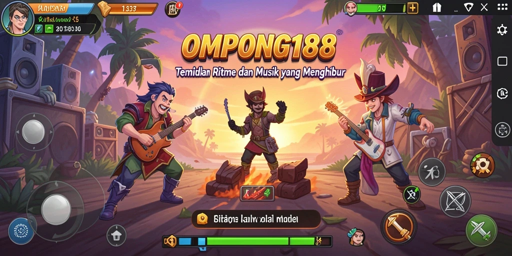 Screenshot gameplay OMPONG188 dengan player yang berinteraksi dengan lagu.