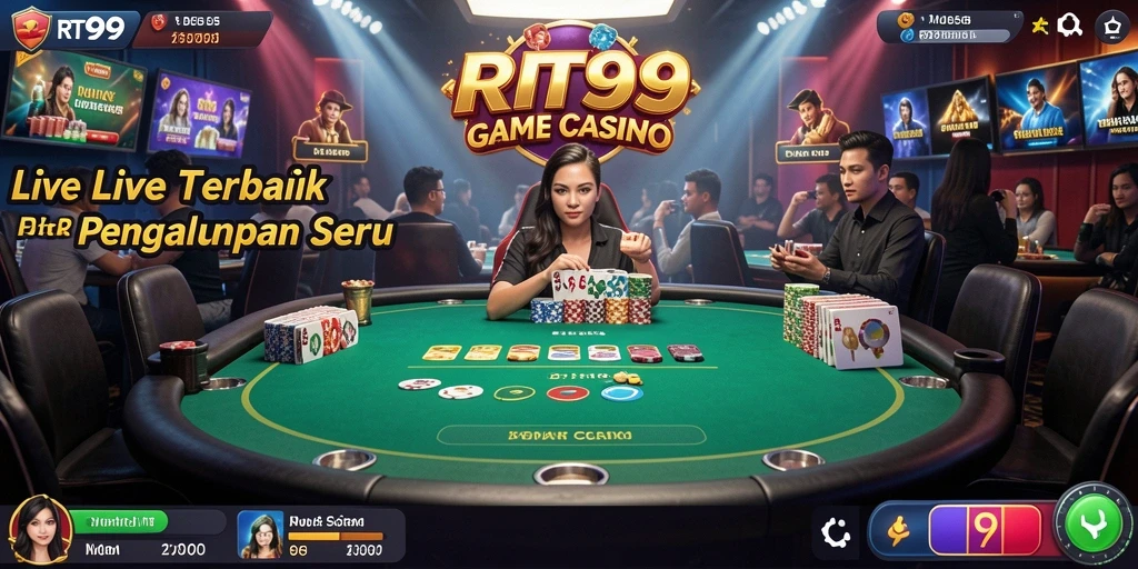 Tampilan gameplay Live Casino yang seru dan interaktif di RT99.