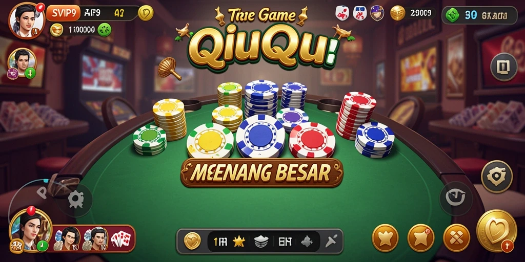 Screenshot gameplay SVIP9 menampilkan serunya bermain QiuQiu.