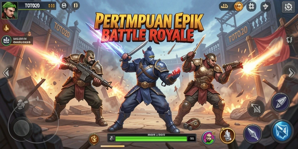 Tampilan gameplay seru di TOTO20 selama pertempuran Battle Royale.