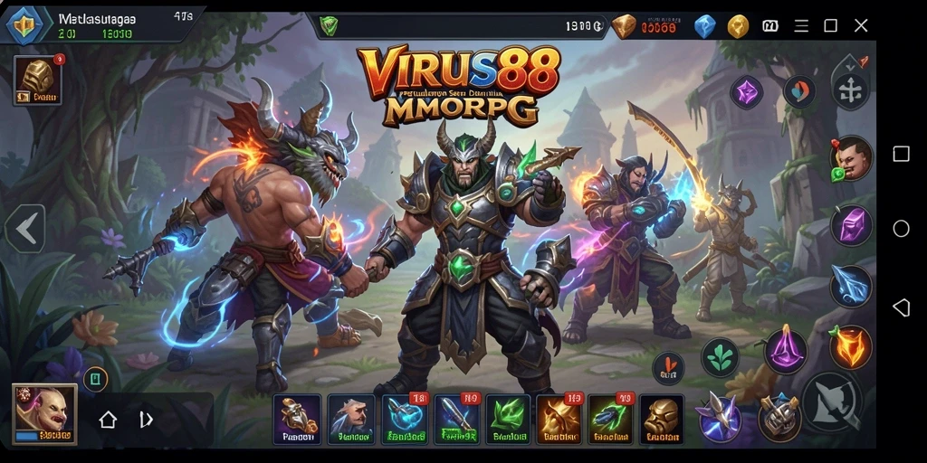 Tampilan menarik dari gameplay MMORPG VIRUS88 yang seru dan menantang.