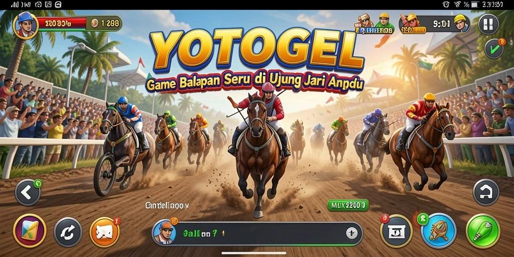 Tampilan gameplay YOTOGEL yang menegangkan di trek balapan.